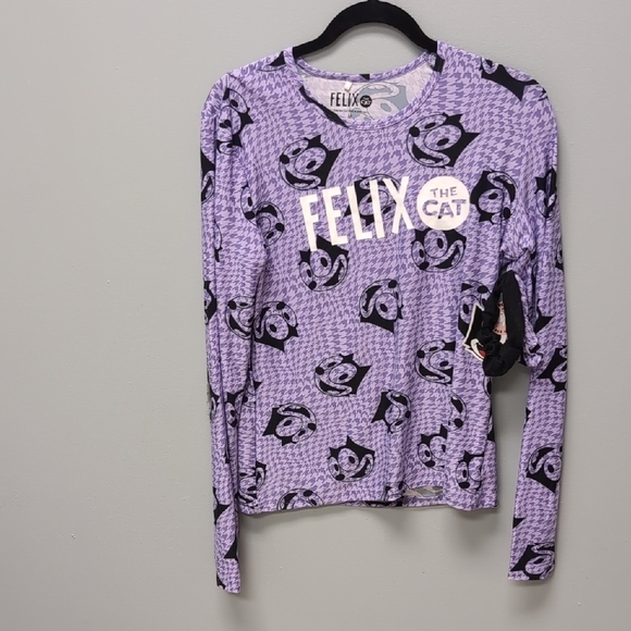 Felix Purple And Black 3 Piece Set. Top, Bottoms, 2 Hair Ties. Size Med NWT - Picture 8 of 9